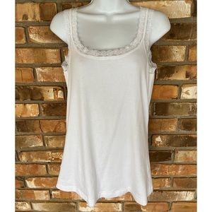 Sweet Nothings Maidenform White Sleeveless Lace Trim Cami Tank Top Size 2XL